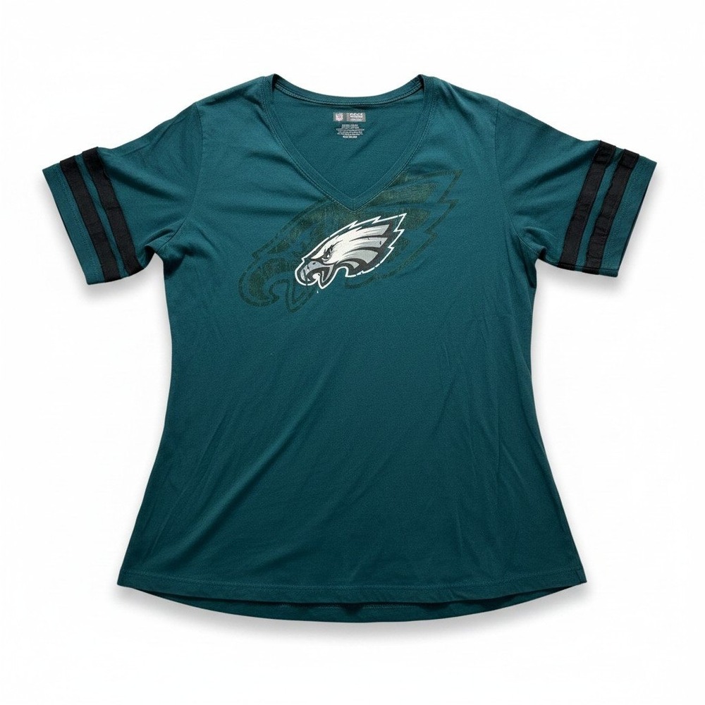NFL Team Apparel 2XL Green Womens Philadelphia Eagles T-Shirt Athleisure Casual